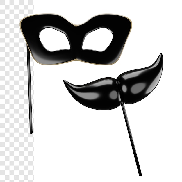 3d party Mask and mustache