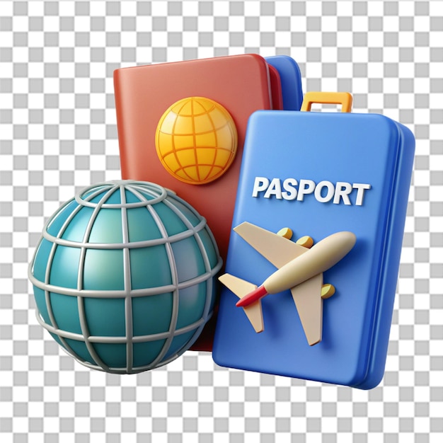 PSD 3d passport illustration identification document icon for tourism and travel personal immigrationverificationcitizenship tourism and vacation concept trendy vector in 3d style