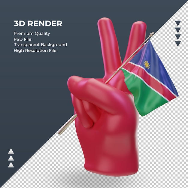 3d peace day Namibia flag rendering right view