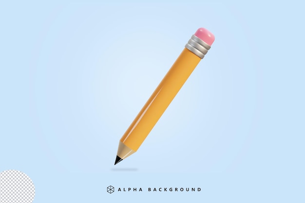 PSD 3d pencil icon vector illustration