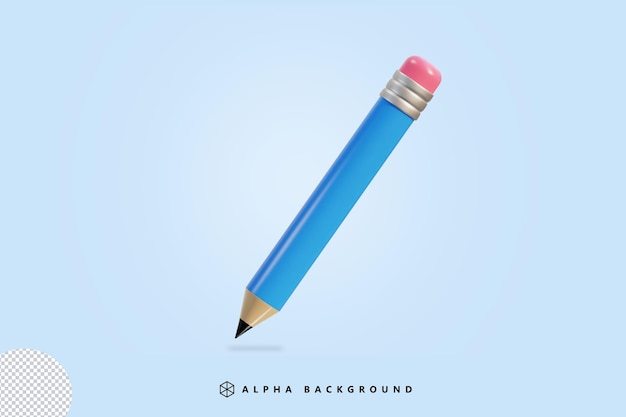 3d pencil icon vector illustration