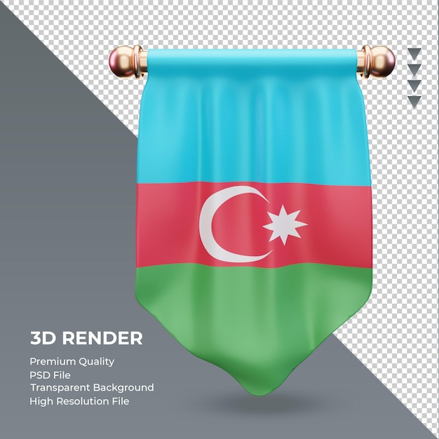 3d Pennant Azerbaijan flag rendering front view