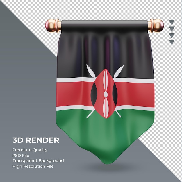 3d Pennant Kenya flag rendering front view