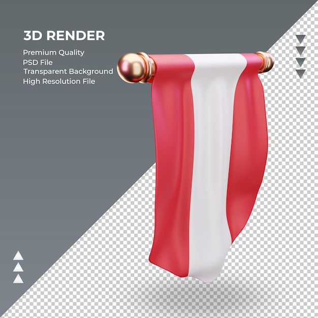 3d Pennant Peru flag rendering left view