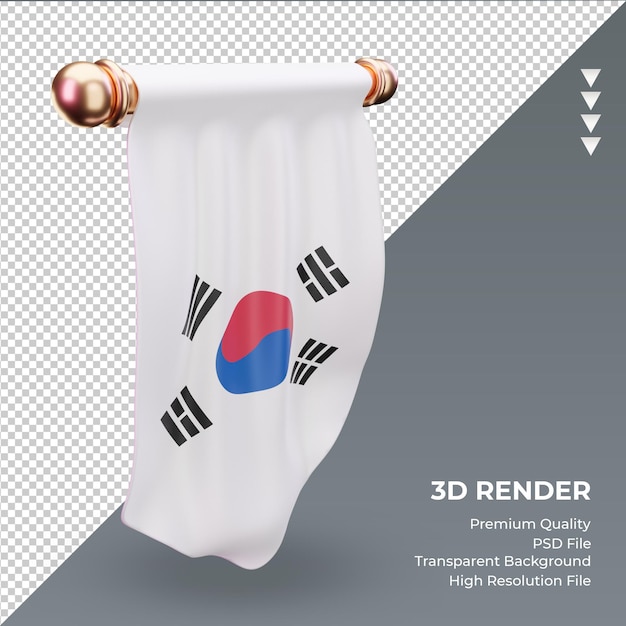 3d Pennant South Korea flag rendering right view