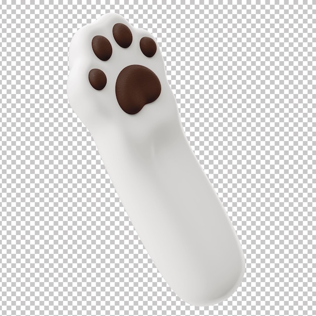 PSD 3d pet paw icon with transparent background