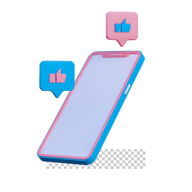 3d phone mockup like notification icon isolated