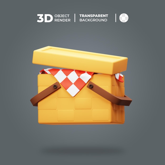 3D Picnic Basket Icon