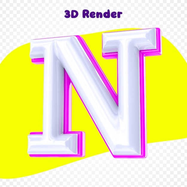 PSD a 3d picture of a 3d letter n