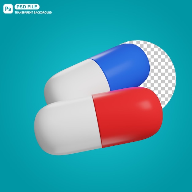 3D Pills Capsule Illustration