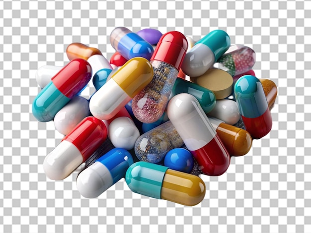 PSD 3d pills drug isolated on transparent background