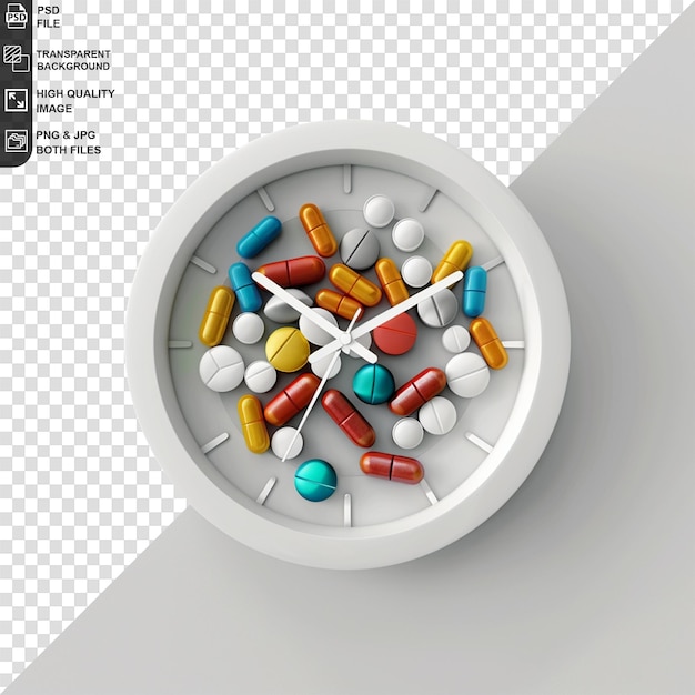 PSD 3d pills drug isolated on transparent background