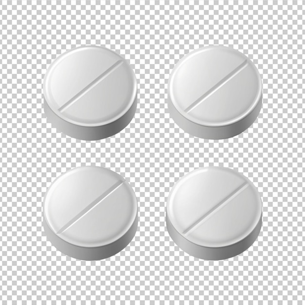 PSD 3d pills drug isolated on transparent background