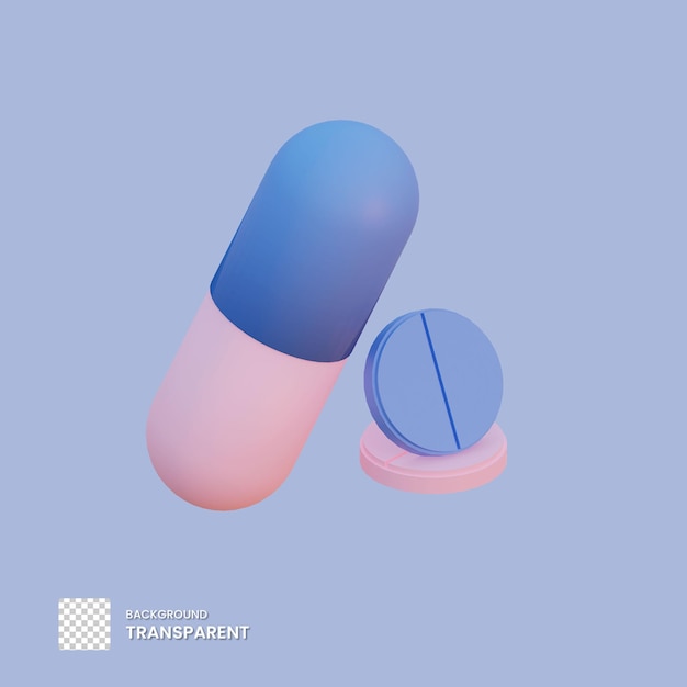 3d pills illustration