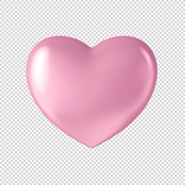 3d pink glossy heart