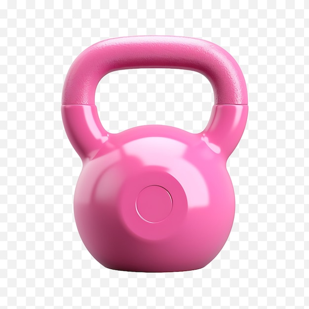 3d pink kettlebell on a white background