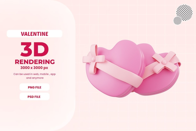 3d pink love giftbox illustration icon object