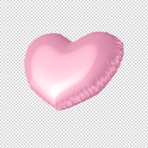 3d pink metallic heart balloon