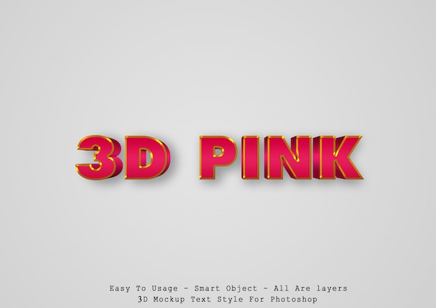 3d pink text style effect