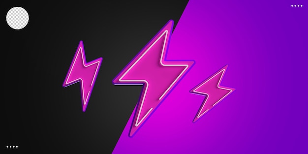 3d pink thunder. Lightning