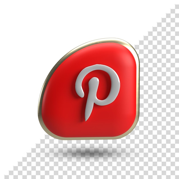 3D Pinterest Icon For PSD Composition