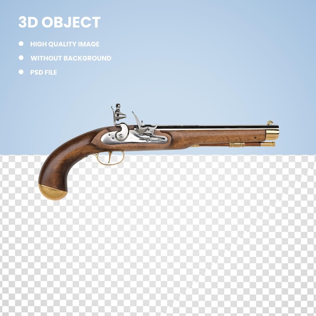 3d Pirates brown flintlock gun