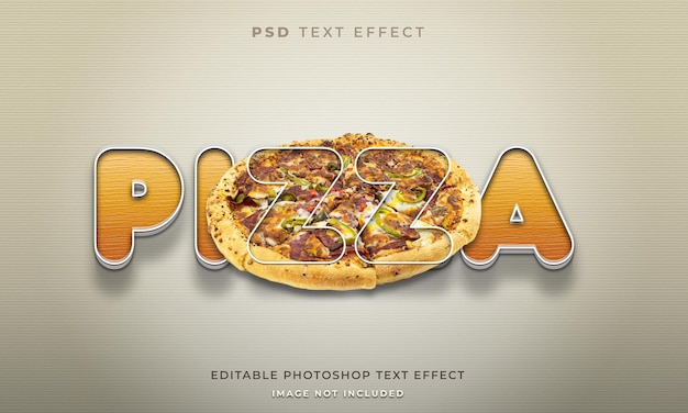 3D pizza text effect template