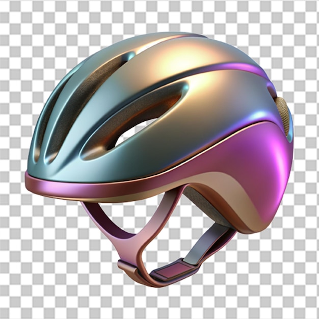 PSD 3d plastic design of a sleek modern bicycle helmet with shiny surfaces and intricate details