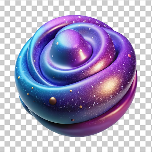 3D Plastic Graphic of Colorful Abstract Galaxy with Vibrant Colors and Cosmic Textures