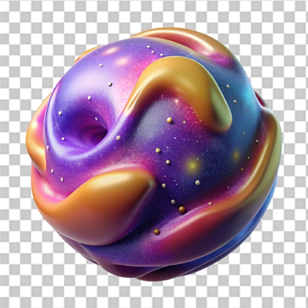 3D Plastic Graphic of Colorful Abstract Galaxy with Vibrant Colors and Cosmic Textures