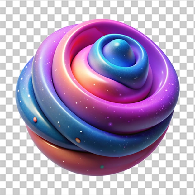 3D Plastic Graphic of Colorful Abstract Galaxy with Vibrant Colors and Cosmic Textures