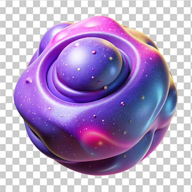 PSD 3d plastic graphic of colorful abstract galaxy with vibrant colors and cosmic textures