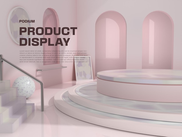 3d Podium or Backdrop for Product Display with High Quality Render