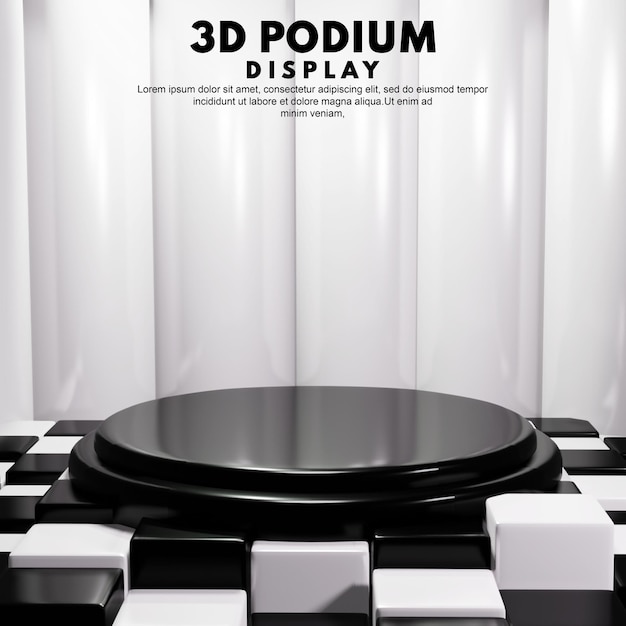 3d podium chess board concept