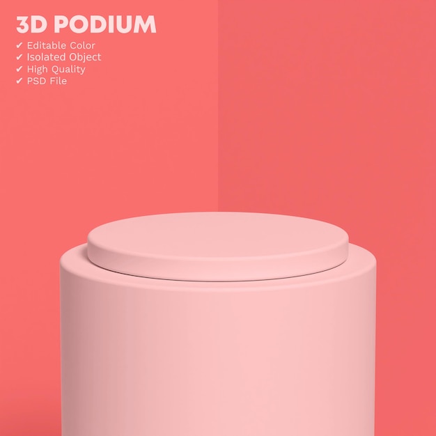 3D Podium product stand isolated full editable color