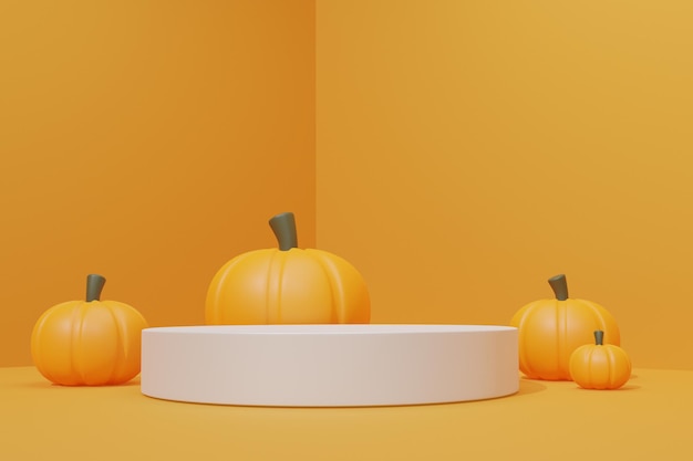 3d podium with halloween theme for product stand