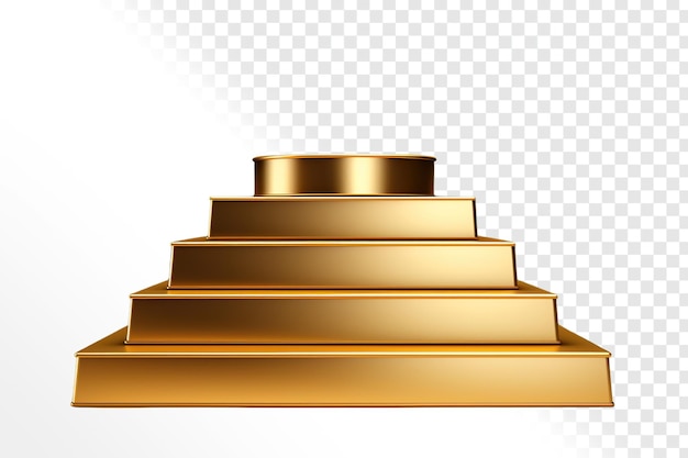 PSD 3d podium with winner gold on transparent background