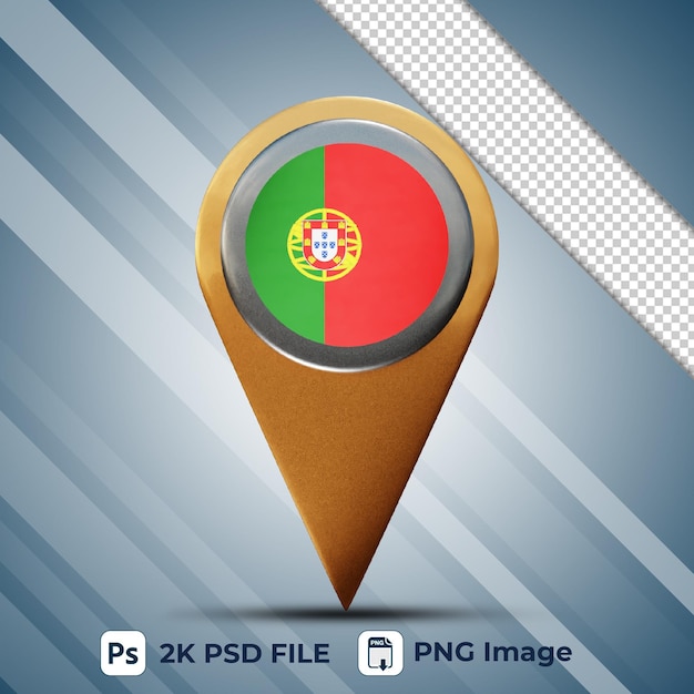 PSD 3d pointer portugal flag