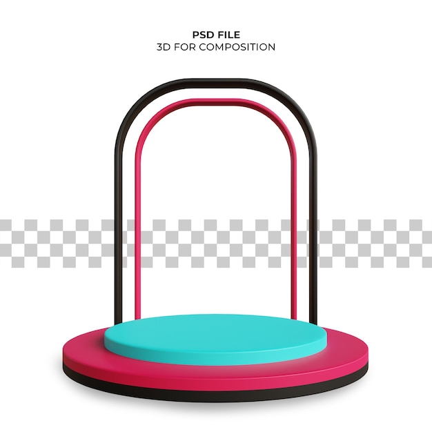 3D pop color podium Premium Psd