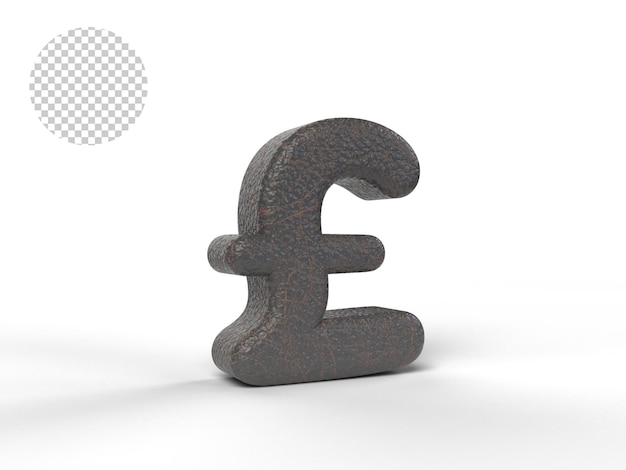 PSD 3d poundsterling currency with stone texture