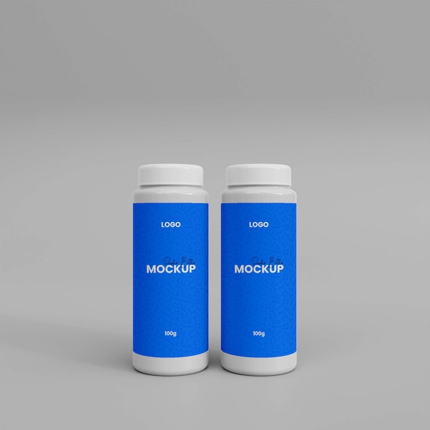 3D Powder Spray Bottle Mockup