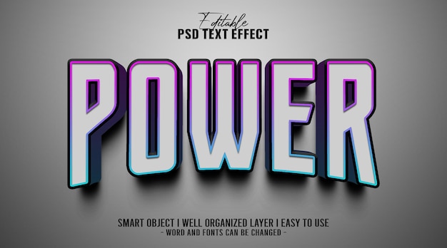 3d power editable text effect template