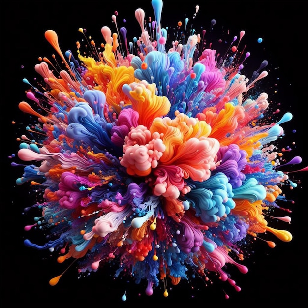 3d Premium Photo A colorful explosion of paint is shown in this image