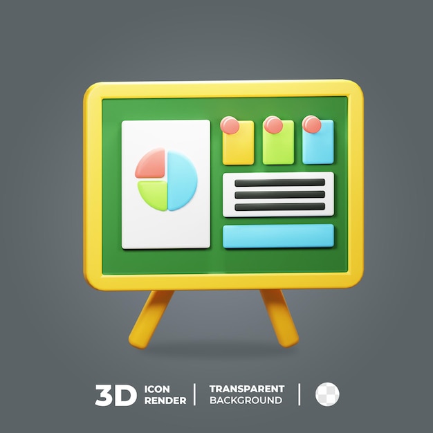 3d presentation on board icon