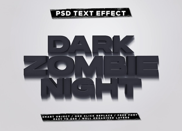 3D Presentation Text Smart Object Template Dark