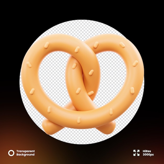 PSD 3d pretzel icon