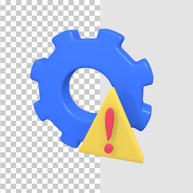 3d problem failed settings icon concept