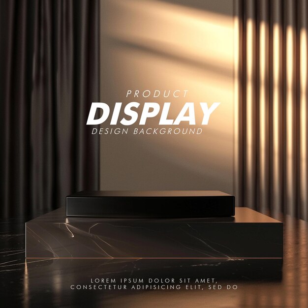 PSD 3d product display podium studio lighting minimalist design closeup of a product display podium