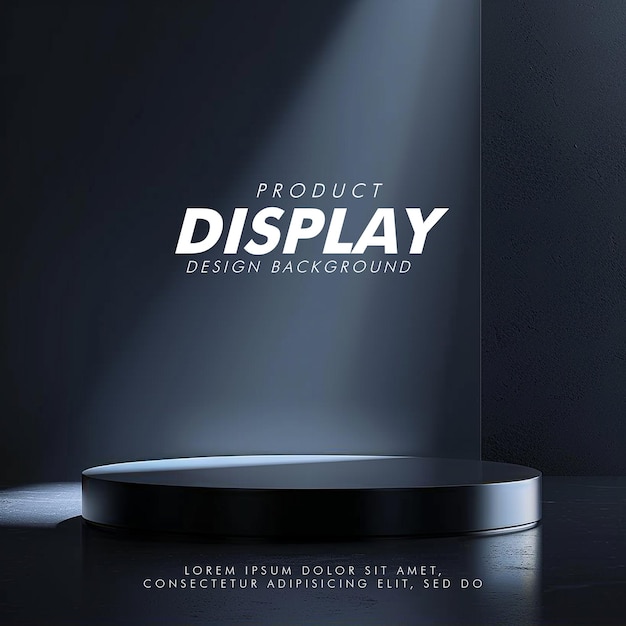 3D Product display podium studio lighting minimalist design closeup of a sleek product display podi