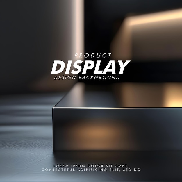 3D Product display podium studio lighting minimalist design closeup of a sleek product display podi